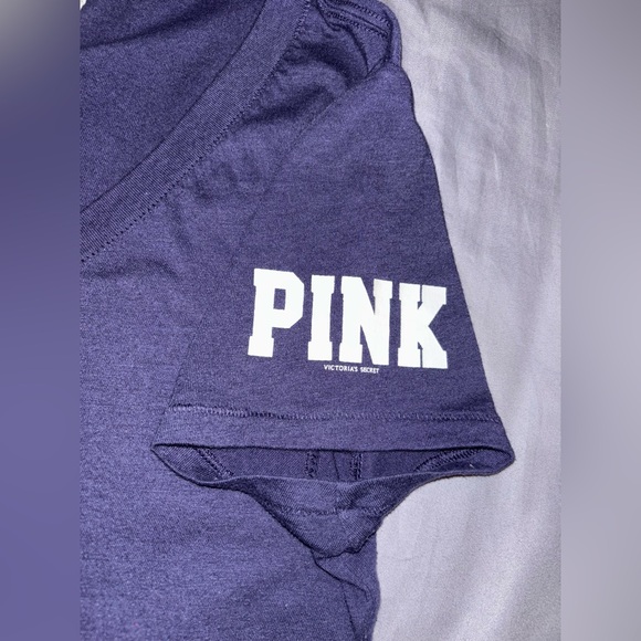 Victoria’s Secret PINK New York Yankees MLB Baseball V-Neck T-Shirt Size Large - Picture 6 of 8